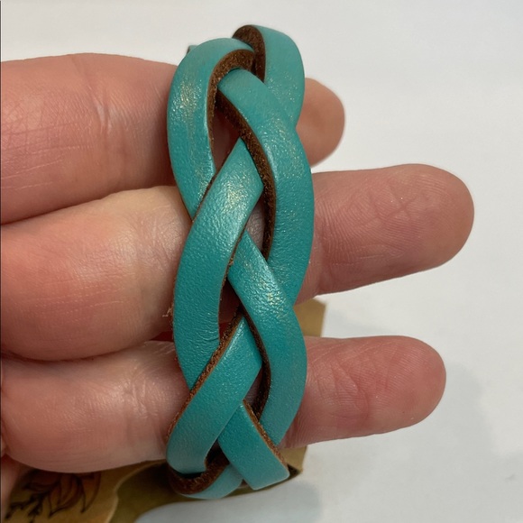 Justin Boots Braided Leather Bracelets - Tan, Brown, Turquoise - Picture 4 of 5